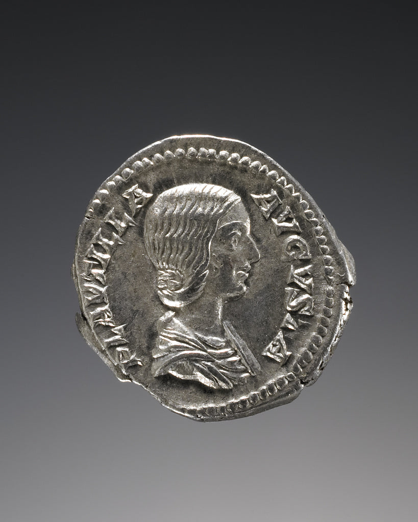 Unknown:Denarius with Portrait of Plautilla, Poster Print Wall Art