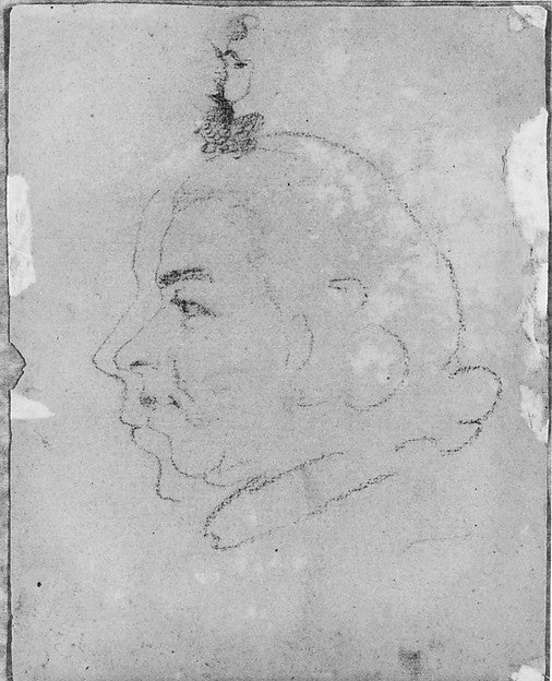 Two Profiles  Possibly of John Adams-James Sharples,  Poster Print