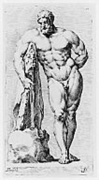 Hercules after the antique 17th cent-Jan de Bisschop,  Poster Print Wall Art