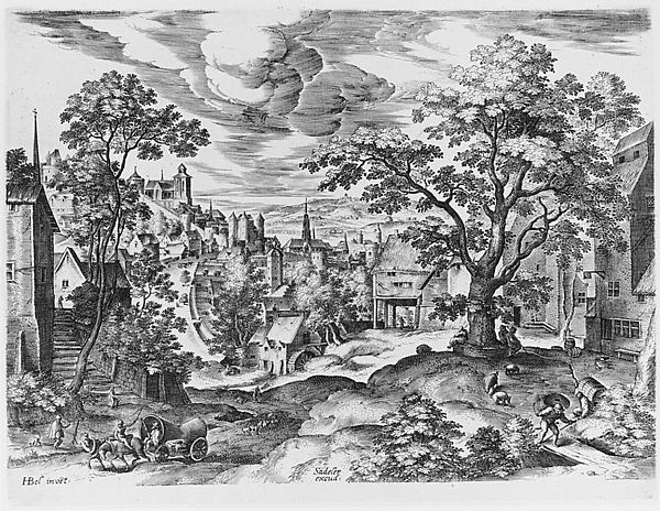 Landscape 16th cent-Hans Bol,  Poster Print Wall Art