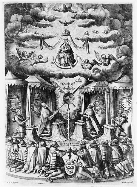 The Defenders of the Catholic Faith in the Netherlands adoring,  Poster Print Wall Art