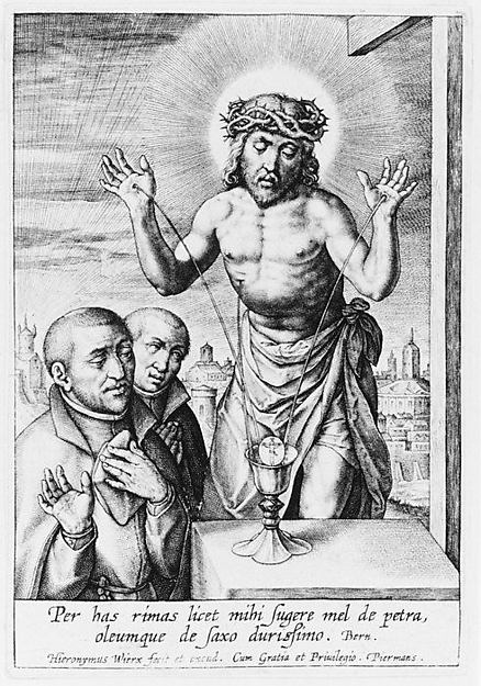 Christ as a Fountain  with Two Jesuits 1570–1619-Hieronymus  W,  Poster Print Wall Art