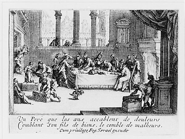 Jacques Callot:Le Partage des Biens pièce appelée aussi L'En-16x12"(A3) Poster