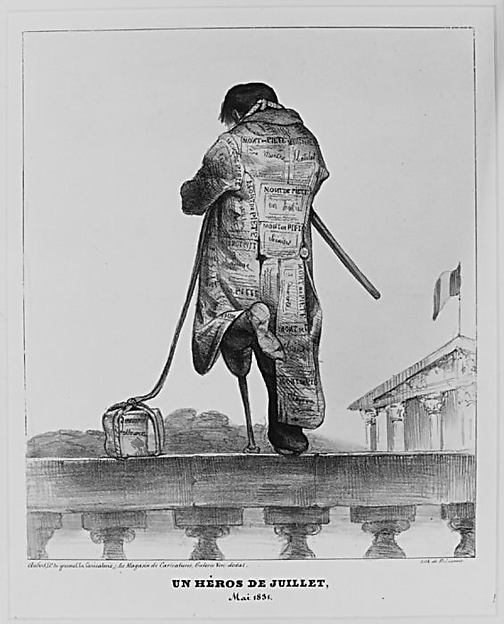 Un héros de juillet  Mai 1831  published in La Caricature June,  Poster Print Wall Art