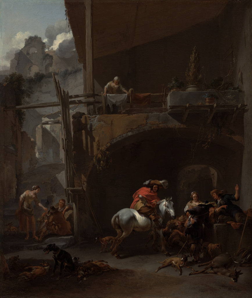 Nicolaes Berchem:The Return from the Hunt, Poster Print Wall Art