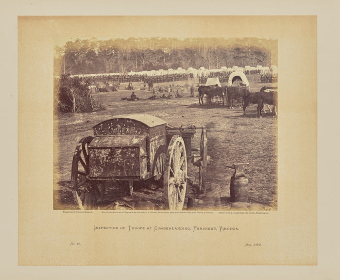 Wood & Gibson:Inspection of Troops at Cumberlanding, Pamunke,16x12