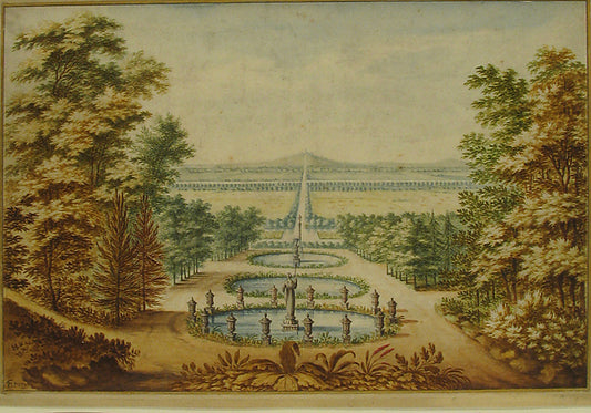 Scenic View of Gardens n.d.-Antoine-Claude Fleury,16x12"(A3) Poster