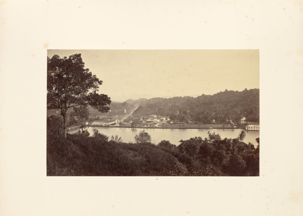 Bourne & ShepherdPossibly:Vista - Town across Lagoon, Poster Print Wall Art