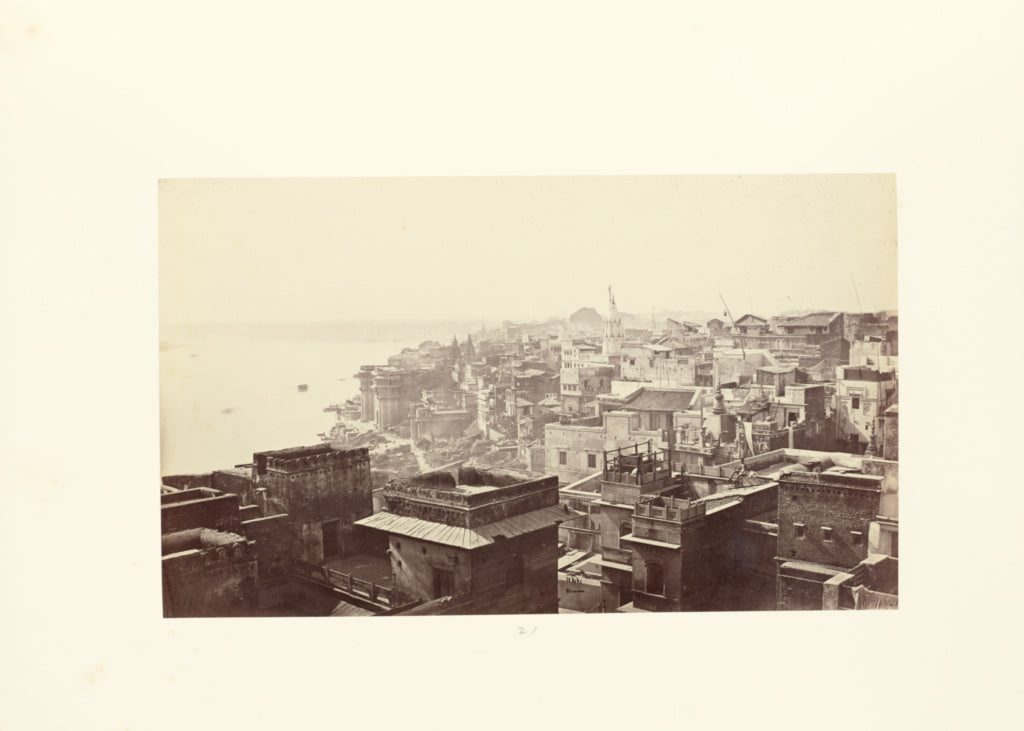 Samuel Bourne:Benares; The City and Ghats, from the Top of t, Poster Print Wall Art