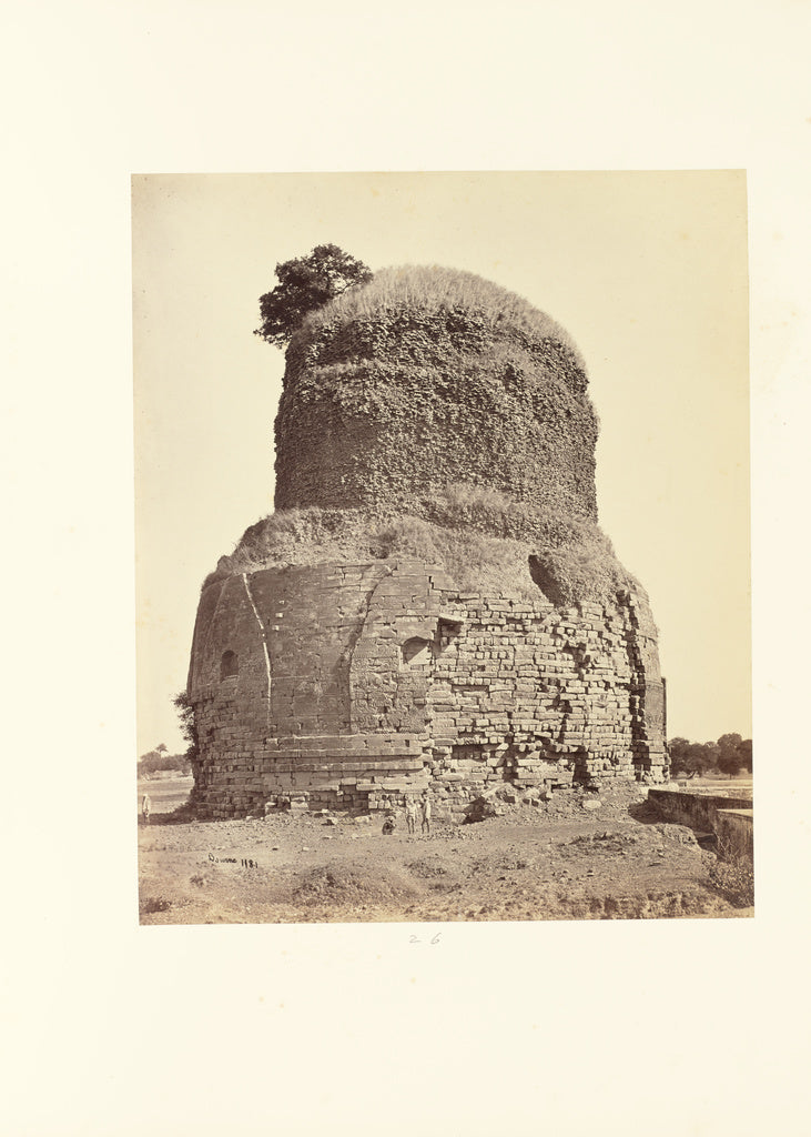 Samuel Bourne:Benares; Ancient Bhuddist [sic] Tower at Sarna, Poster Print Wall Art