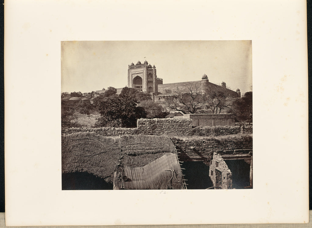 Samuel Bourne:Futtypore Sikri; The Great Gate, Distant View , Poster Print Wall Art