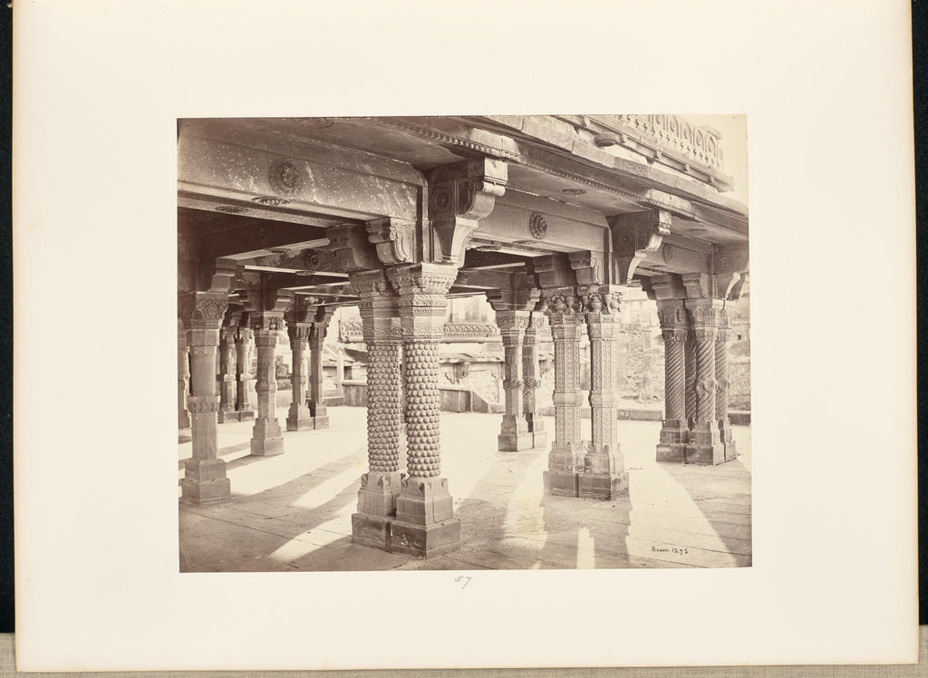 Samuel Bourne:Futtypore Sikri; Carved Pillars in the Panch M, Poster Print Wall Art