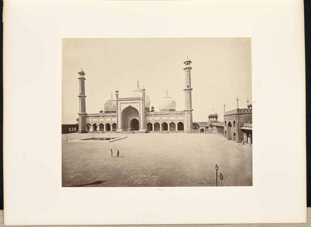Samuel Bourne:Delhi; The Jumma Musjid, the Mosque and Quadra, Poster Print Wall Art