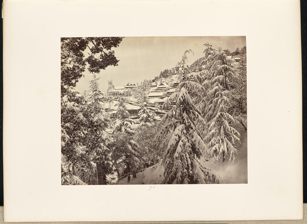 Samuel Bourne:Simla in Winter; The Church, etc., from near t, Poster Print Wall Art
