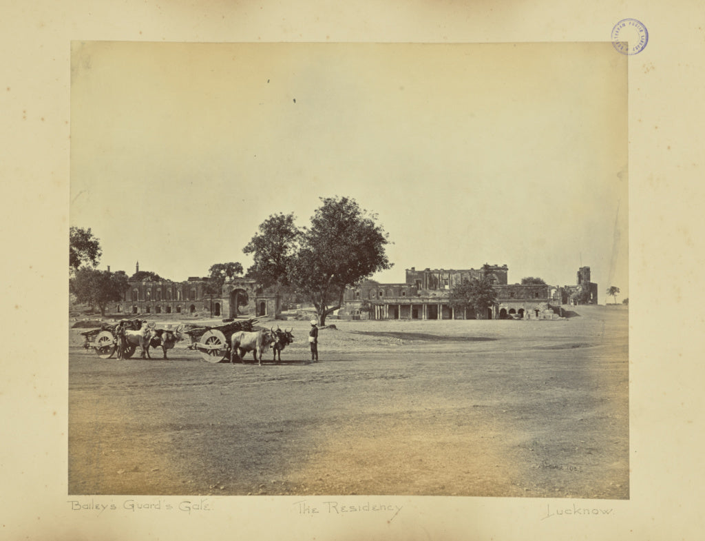 Samuel Bourne:Lucknow; Bailey [sic] Guard, Residency etc., G, Poster Print Wall Art