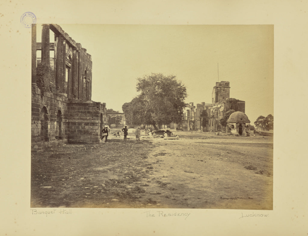 Samuel Bourne:Lucknow; Residency and Banquetting [sic] Hall, Poster Print Wall Art