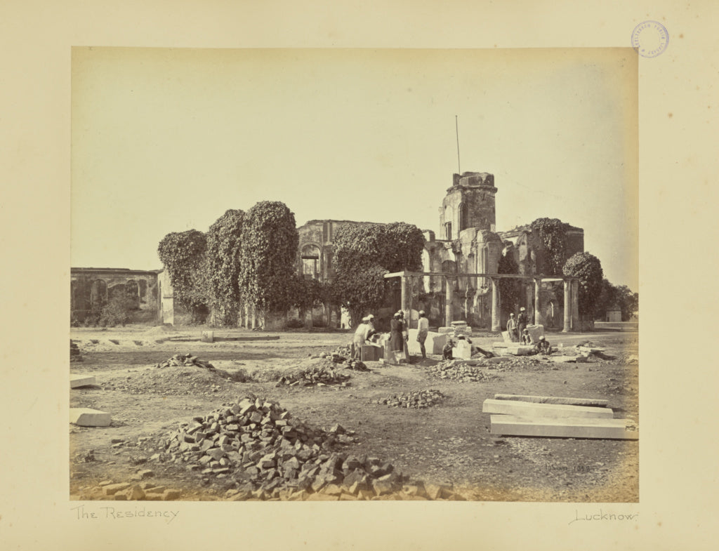 Samuel Bourne:Lucknow; Ruins of the Residency, Poster Print Wall Art