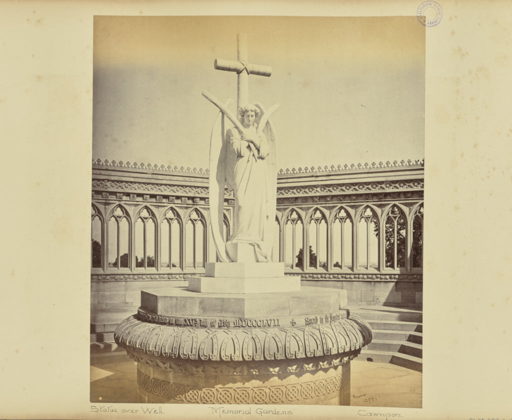 Samuel Bourne:Cawnpore; The Memorial Well, from the Inside, Poster Print Wall Art