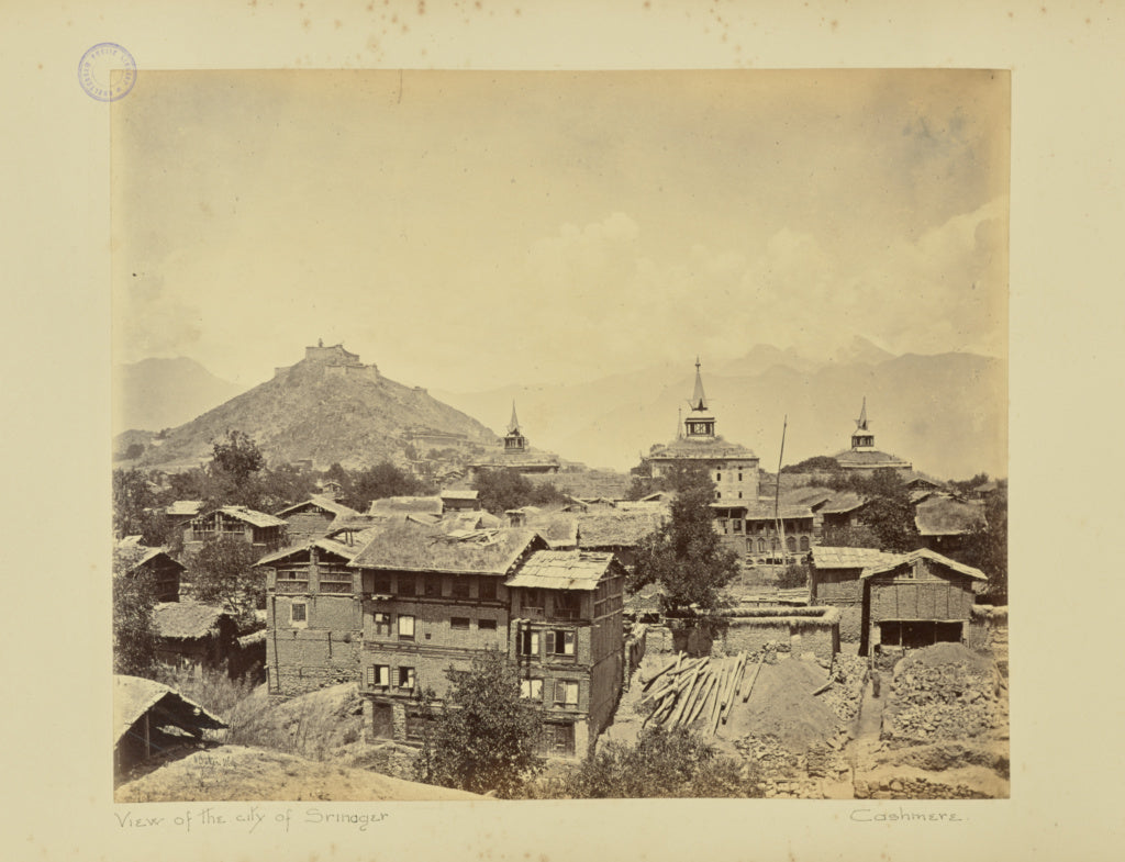 William H. Baker:View of the city of Srinager. Cashmere, Poster Print Wall Art