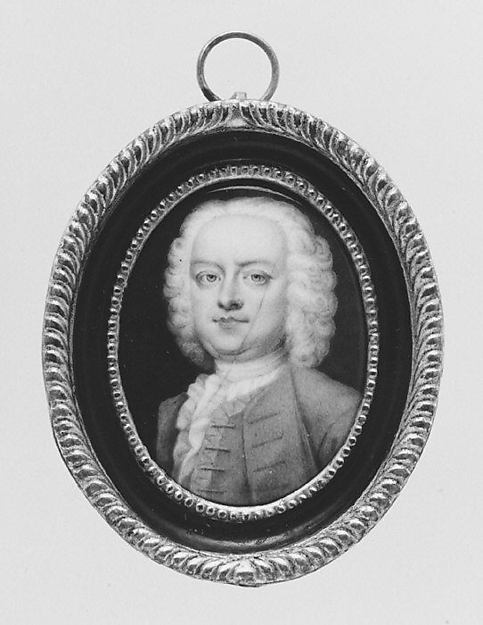 Attributed to Noah Seaman:Portrait of a Man c1730-16x12"(A3) Poster