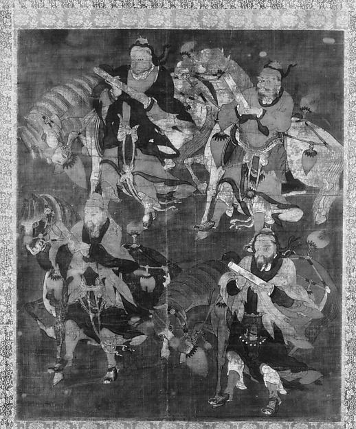 Four Deities with Horses-Unidentified,  Poster Print Wall Art