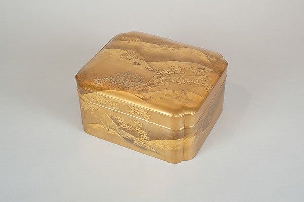 Box with Design of Cherry Blossoms at Mount Yoshino 19th cent,  Poster Print Wall Art