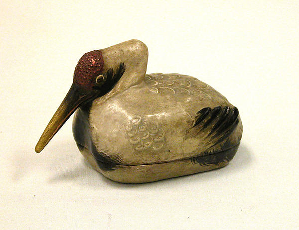 Box in the shape of young crane 19th cent,  Poster Print Wall Art
