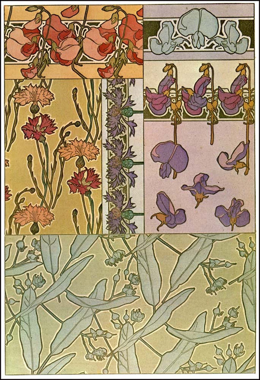 29 from the 'Documents Decoratifs" series, 1901 vintage artwork by Alphonse Mucha, 16x12" (A3 size) poster print