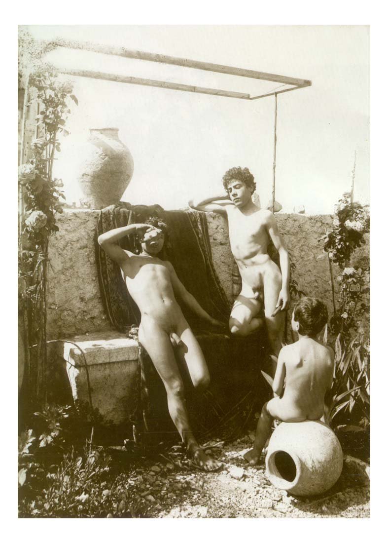 3 male nudes #30, historic photo by Wilhelm von Gloeden, 16x12"(A3) Poster