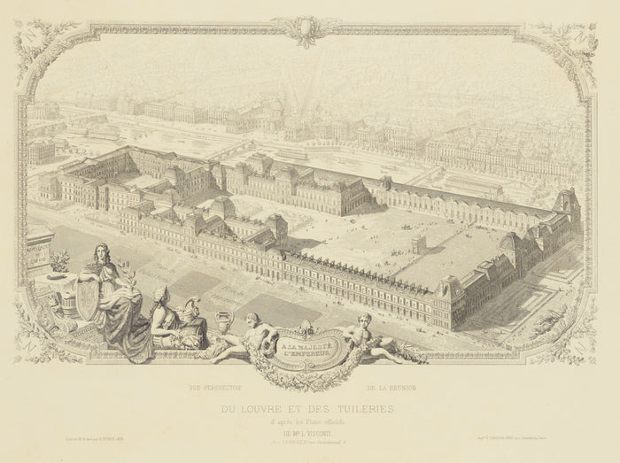 edouard Baldus:Du Louvre et des Tuileries (d'après les Plan,16x12