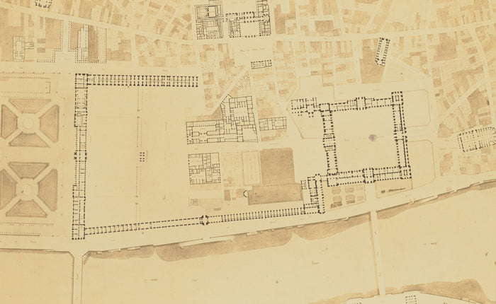 edouard Baldus:[Plan of the Louvre and its Surroundings arou,16x12