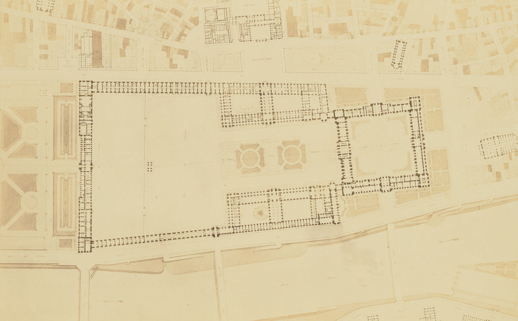 edouard Baldus:[Plan for the Nouveau Louvre by L. Visconti],16x12"(A3)Poster