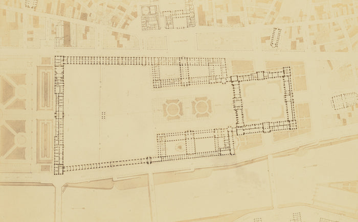edouard Baldus:[Plan for the Nouveau Louvre by L. Visconti],16x12