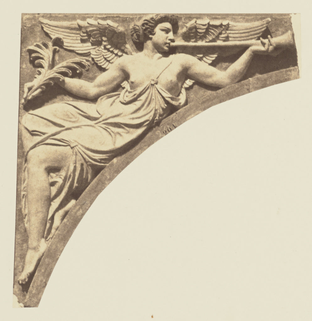 edouard Baldus:["La Renommée", Sculpture by Auguste Poitevi,16x12"(A3)Poster