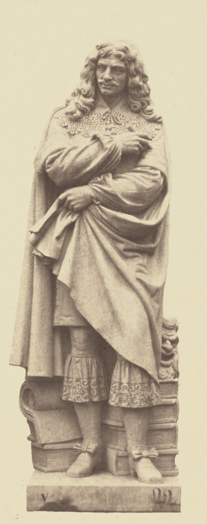 edouard Baldus:["Molière", Statue by Gabriel Bernard Seurre, Poster Print Wall Art