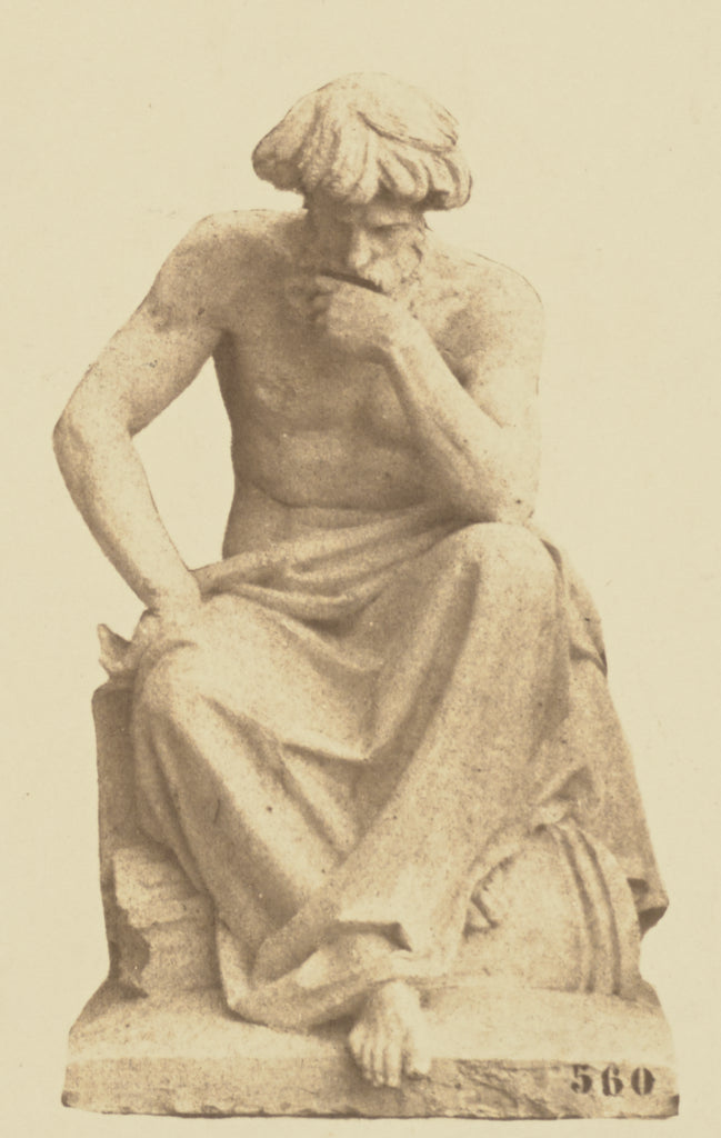 edouard Baldus:["La Méditation", Sculpture by Jean Bonnassi, Poster Print Wall Art