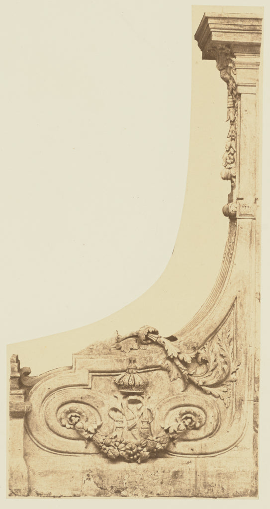 edouard Baldus:[Detail of the Decoration of the Attic, Pavil,16x12