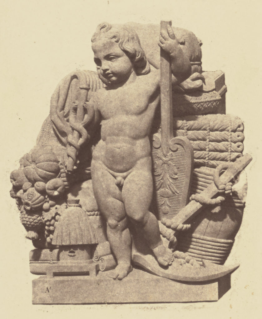 edouard Baldus:["Le Commerce", Sculpture by Sébastien Delar, Poster Print Wall Art