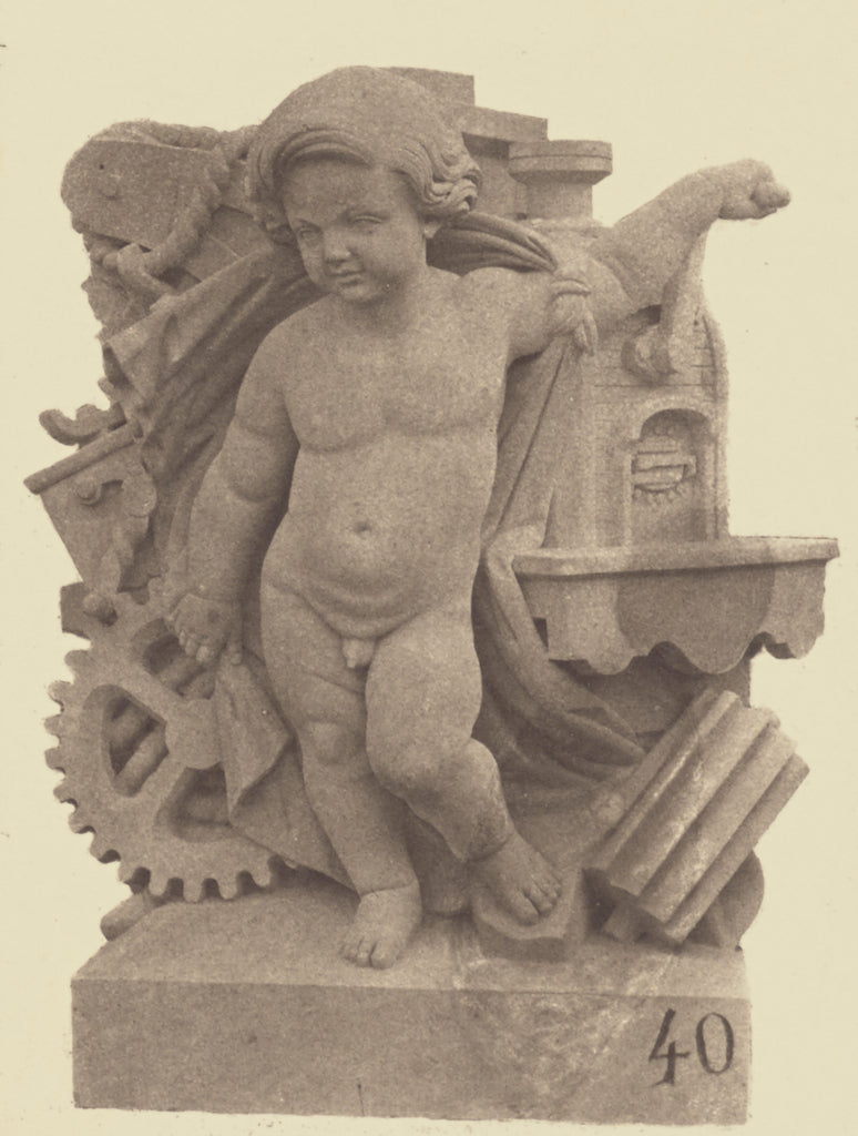 edouard Baldus:["L'Industrie", Sculpture by Pierre Damiens, ,16x12"(A3)Poster