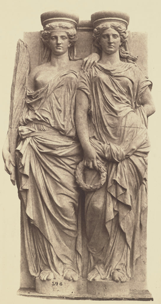 edouard Baldus:[Caryatids by Jules Cavelier, Decoration of t, Poster Print Wall Art
