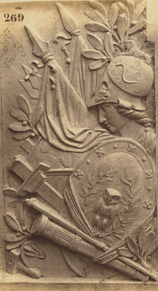 edouard Baldus:["La Victoire", Bas-relief by Antoine-Louis B,16x12"(A3)Poster