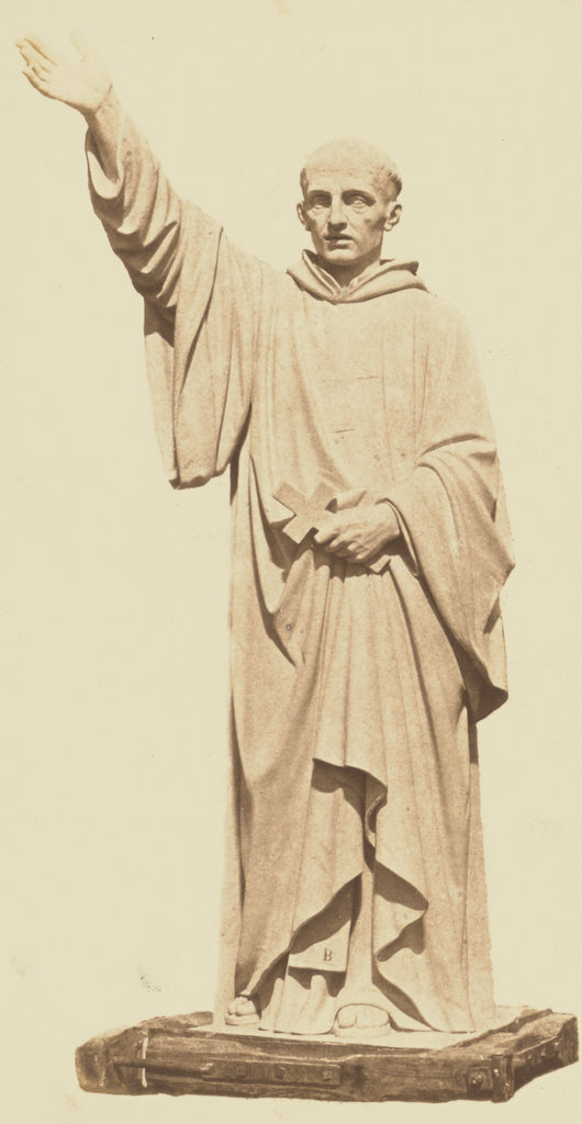 edouard Baldus:["Saint Bernard", Statue by François Jouffro, Poster Print Wall Art