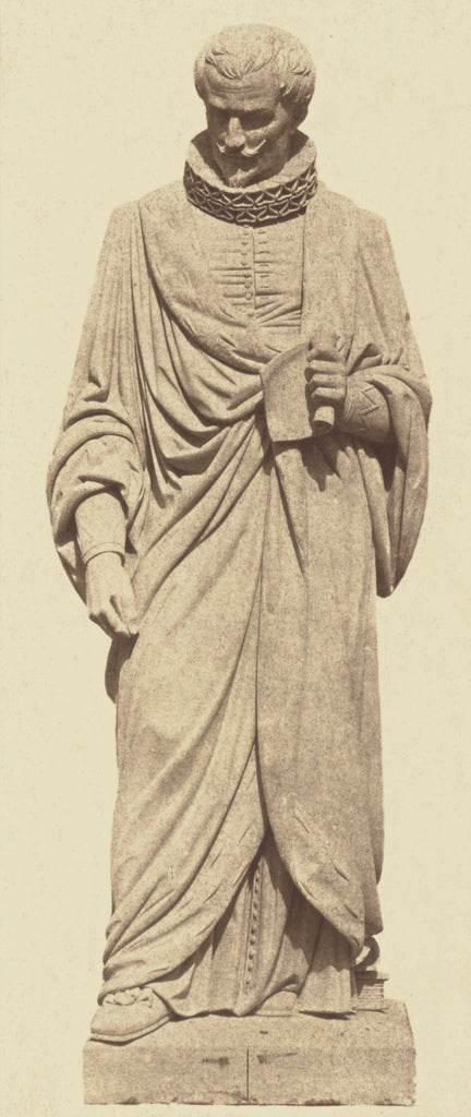 edouard Baldus:["De Thou", Statue by Auguste Louis Deligand,, Poster Print Wall Art