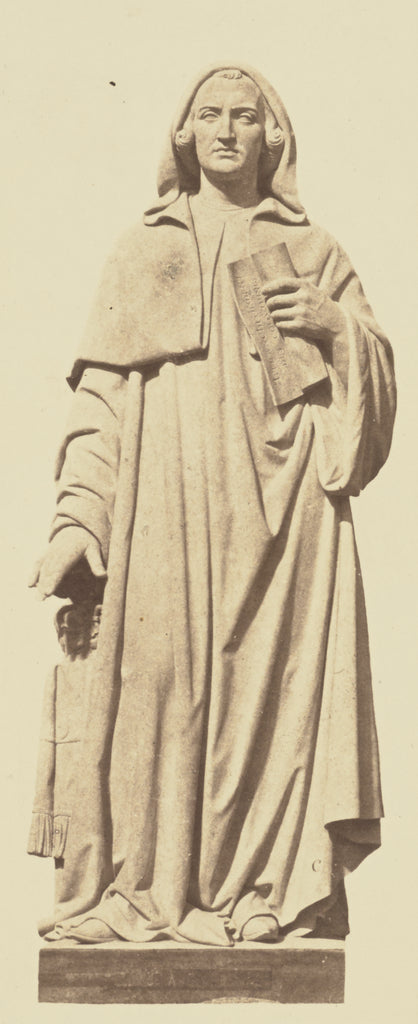 edouard Baldus:["Suger", Statue by Nicolas Bernard Raggi, De, Poster Print Wall Art