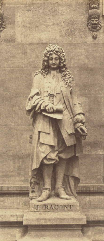edouard Baldus:["Racine", Statue by Michel-Pascal, Decoratio, Poster Print Wall Art