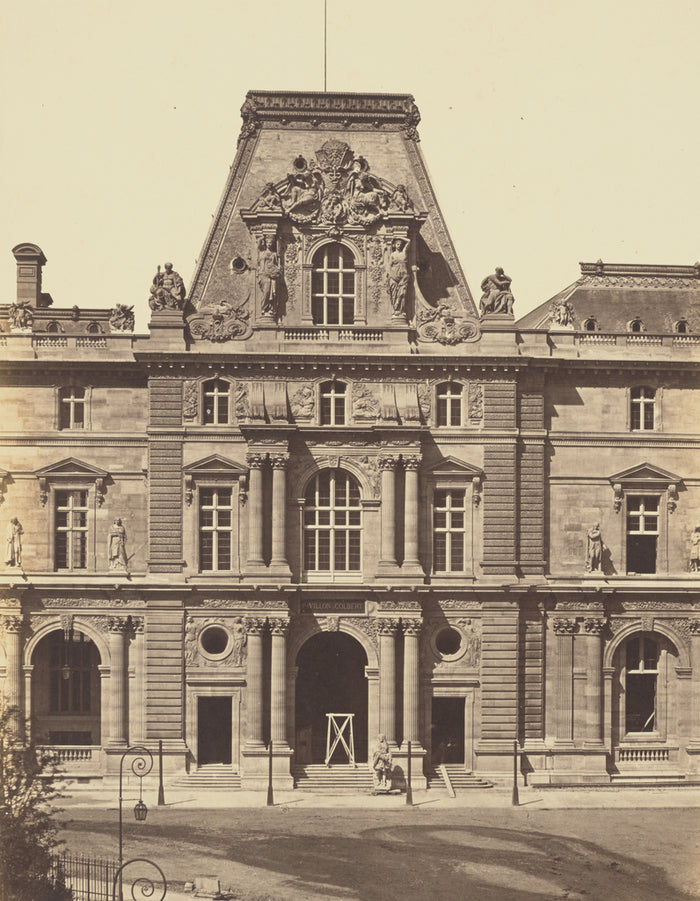 edouard Baldus:[The Pavillon Colbert, Louvre, Paris],16x12