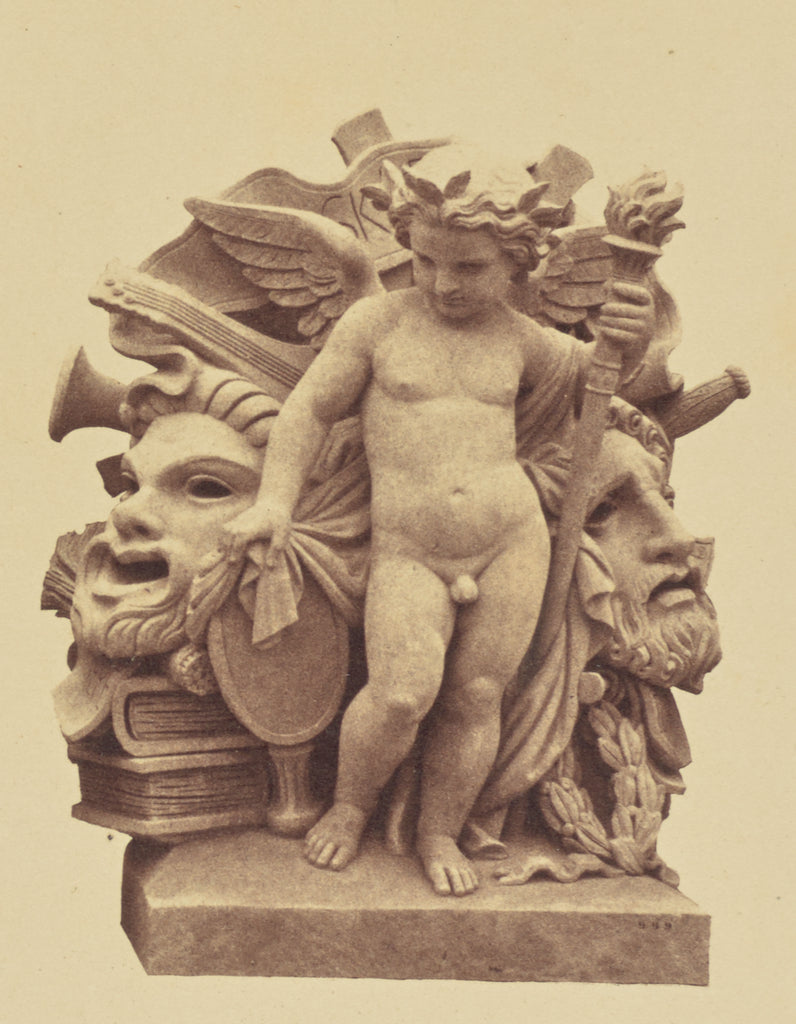 edouard Baldus:["Le Théâtre", Sculpture by Charles Capella, Poster Print Wall Art