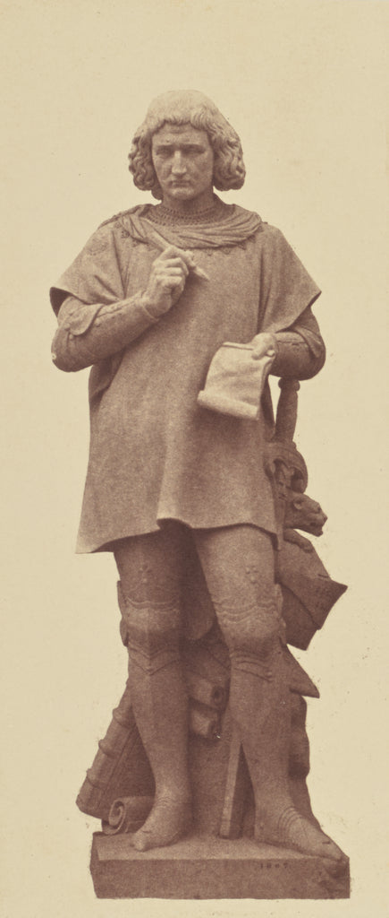 edouard Baldus:["Philippe de Commines", Statue by Eugène Lo, Poster Print Wall Art