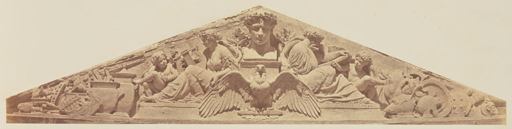 edouard Baldus:[Detail of the Decoration of the Pediment of , Poster Print Wall Art