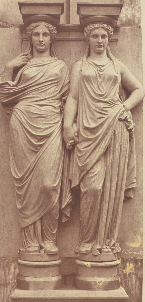 edouard Baldus:[Caryatids by Pierre Charles Simart, Decorati,16x12"(A3)Poster